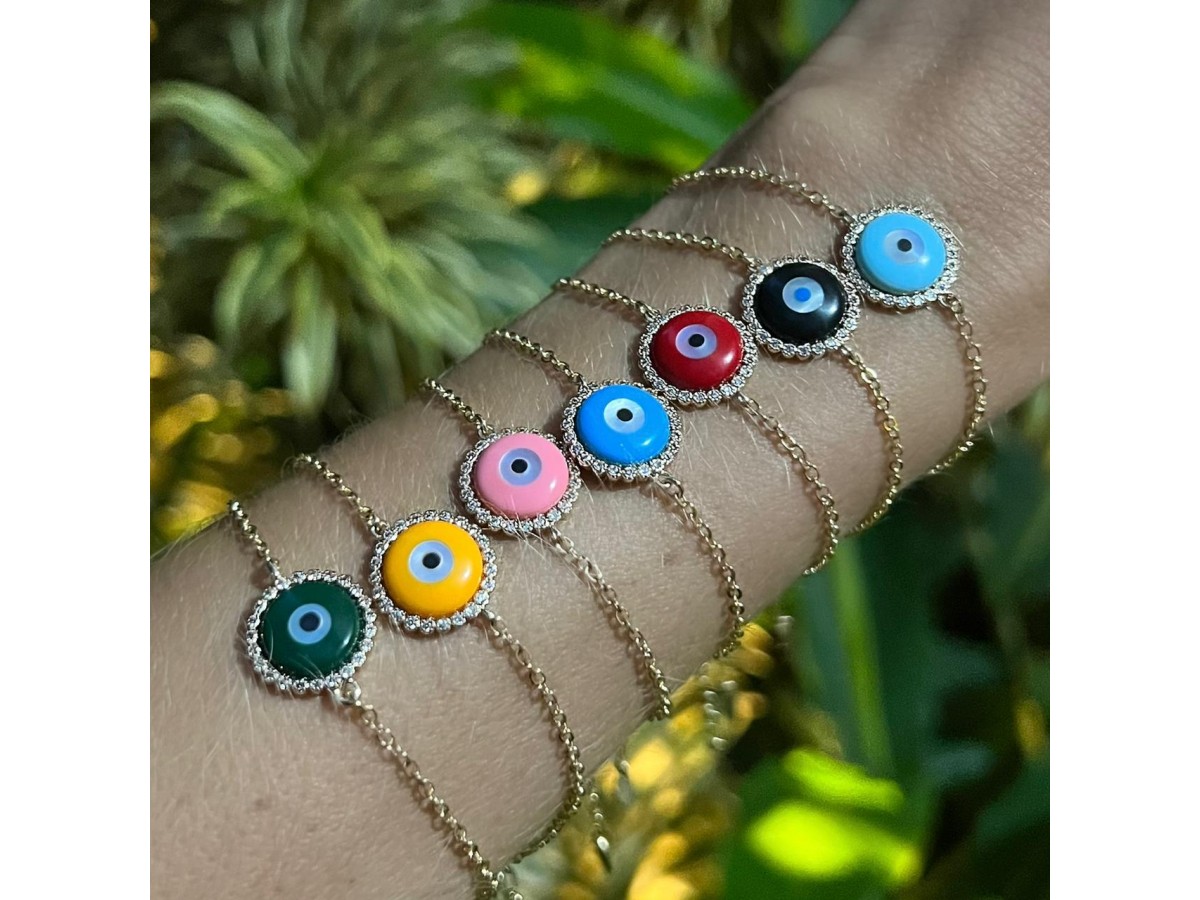 Pulseira Olho Grego Mini Elo Português